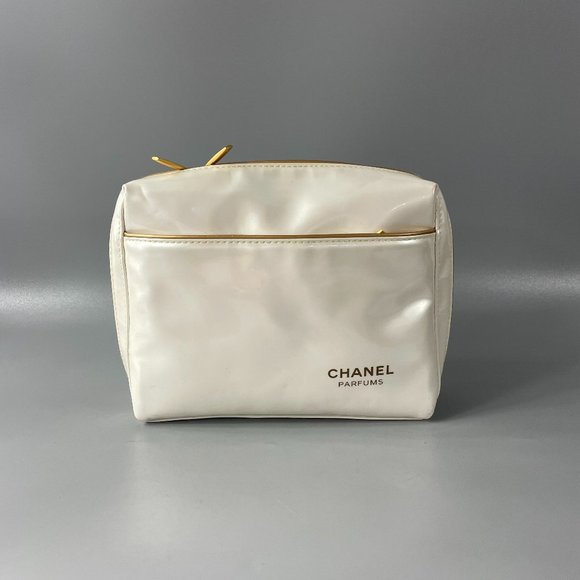 Chanel Pearl White Parfums Cosmetic Bag - Picture 1 of 12